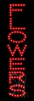 Red Flowers LED Sign
