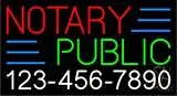 Green Notary Public with Phone Number LED Neon Sign