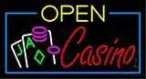 Open Casino with Cards LED Neon Sign