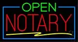 Red Open Double Stroke Yellow Notary LED Neon Sign