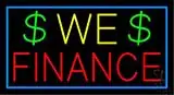 We Finance Dollar Logo Blue Border LED Neon Sign