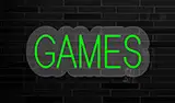 Green Games Contoured Clear Backing LED Neon Sign