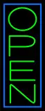 Blue Border With Green Vertical Open LED Neon Sign