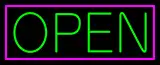 Pink Border With Green Open LED Neon Sign
