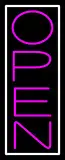 Pink Open With White Border Vertical LED Neon Sign