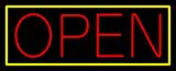 Red Open With Yellow Border LED Neon Sign