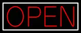 White Border With Red Open LED Neon Sign