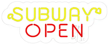Subway Open Contoured Clear Backing LED Neon Sign