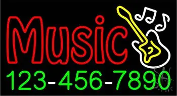 Music with Phone Number LED Neon Sign
