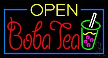 Open Boba Tea LED Neon Sign