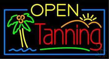 Red Open Double Stroke Tanning LED Neon Sign