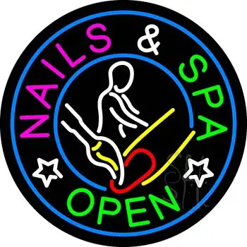 Nails And Spa Open LED Neon Sign