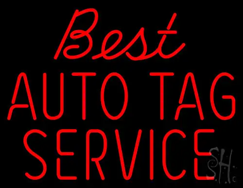Best Auto Tag Service LED Neon Sign