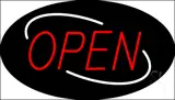 Open Deco Style Red Letters with White Oval Border LED Neon Sign