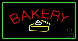 Bakery Logo Rectangle Green LED Neon Sign