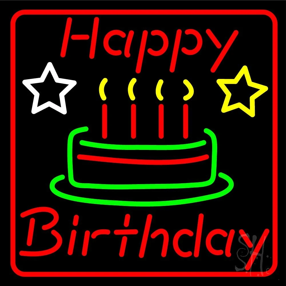 Red Happy Birthday LED Neon Sign - Birthday Neon Signs - Everything Neon