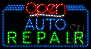 Auto Repair Animated LED Sign - Business LED Signs - Everything Neon