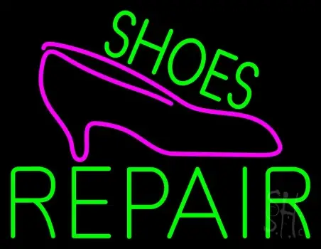 Green Shoes Repair Pink Sandal LED Neon Sign