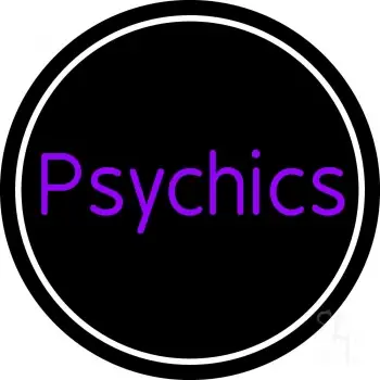Purple Psychics With Circle LED Neon Sign