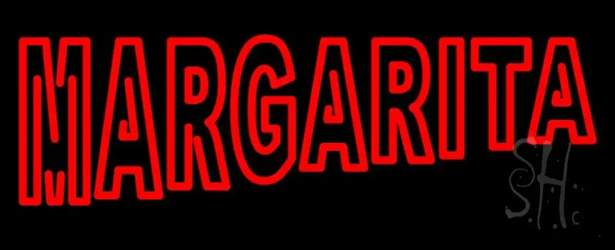 Double Stroke Red Margaritas LED Neon Sign