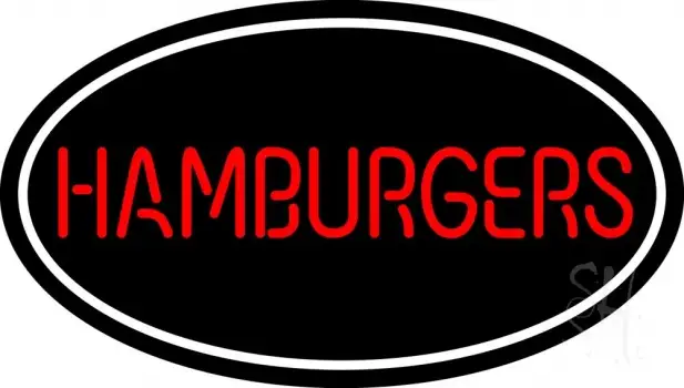 Humburgers Oval LED Neon Sign