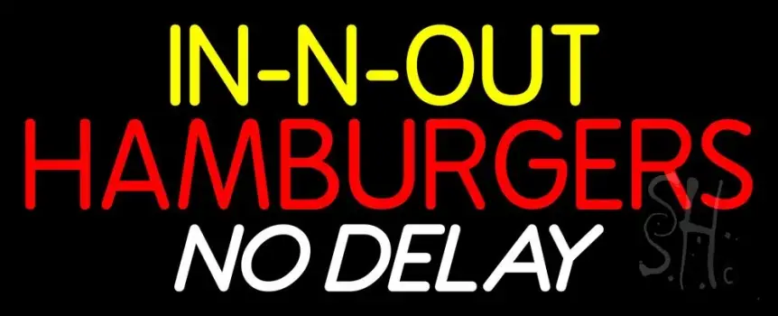 In N Out Hamburgers No Delay LED Neon Sign