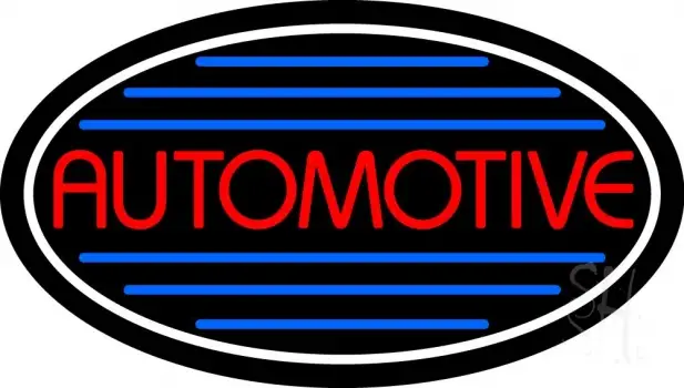 Automotive With Blue Lines LED Neon Sign