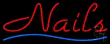 Red Nails Blue Waves Neon Sign