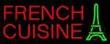 Red French Cuisine Logo Neon Sign