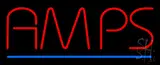 Red Amps Blue Border LED Neon Sign