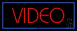 Red Video Blue Border LED Neon Sign