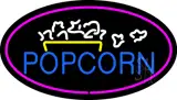 Popcorn Logo Purple Oval LED Neon Sign