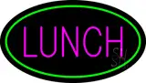 Pink Lunch Oval Green LED Neon Sign