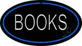 Books Oval Blue LED Neon Sign