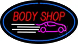 Body Shop Blue Oval LED Neon Sign