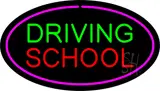 Driving School Purple Oval LED Neon Sign