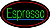 Oval Green Espresso LED Neon Sign