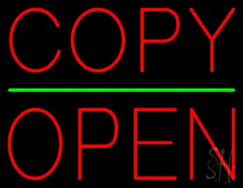 Copy Block Open Green Line LED Neon Sign