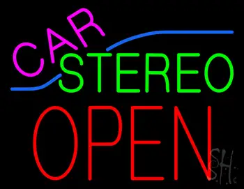 Pink Car Stereo Red Block Open LED Neon Sign