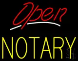 Red Open Yellow Notary LED Neon Sign