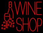Wine Shop With Bottle and Glass LED Neon Sign