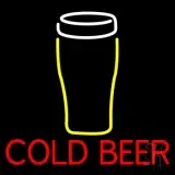Yellow Glass With Cold Beer LED Neon Sign