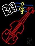 White Sheet Music Yellow Note and Red Violin LED Neon Sign