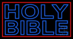 Blue Holy Bible LED Neon Sign