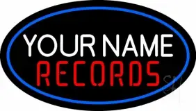 Custom Records In Red LED Neon Sign