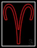 Red Aries White Border LED Neon Sign