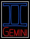 Red Gemini White Border LED Neon Sign