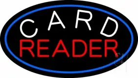 White Card Red Reader And Blue Border LED Neon Sign