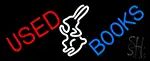 Used Books With Rabbit Logo LED Neon Sign