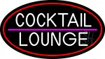 Cocktail Lounge Oval With Red Border LED Neon Sign
